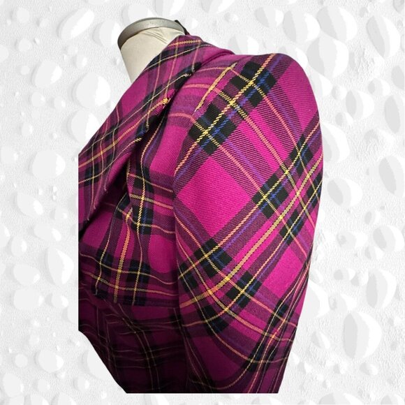 VINTAGE BIANCA NYGARD STUNNING TARTAN SHORT FITTED JACKET - Picture 9 of 13